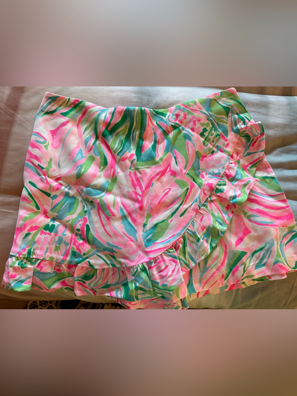 Lilly Pulitzer Pink, Green & Blue Ruffle Skort